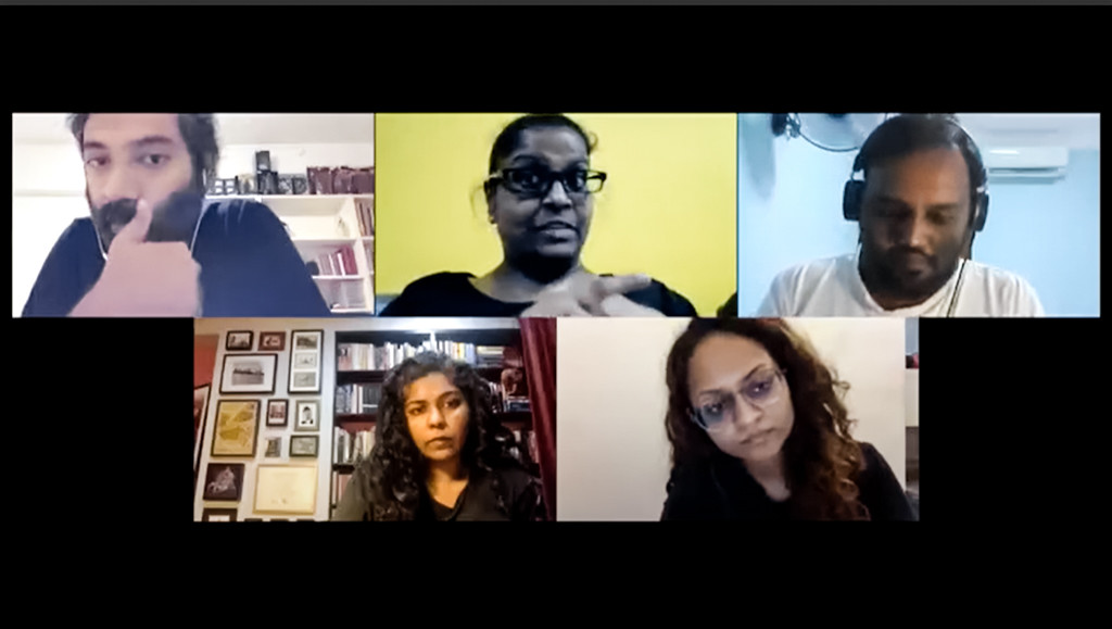 Brown Voices at one of their monthly meetings held over Zoom. 