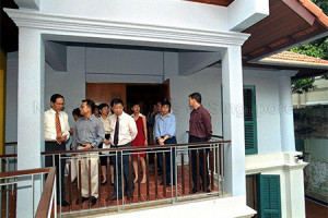 Then-President Ong Teng Cheong (extreme left) being shown the newly-renovated 42 Waterloo Street in 1999.Source:  Ministry of Information and the Arts Collection, National Archives of Singapore