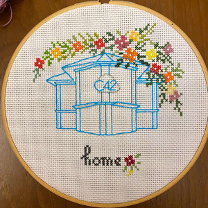 Item 9: "Home" C42 Cross-Stitch (22cm) | Starting bid: $18