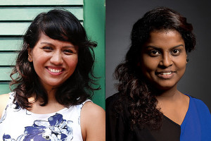 Nabilah Said (left), founding member of Main Tulis Group, and Grace Kalaiselvi (right), founding member of Brown Voices.