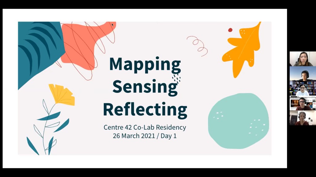 Screenshot of "Mapping Sensing Reflecting" on Day 1 of Critical Ecologies' Co-Lab Residency